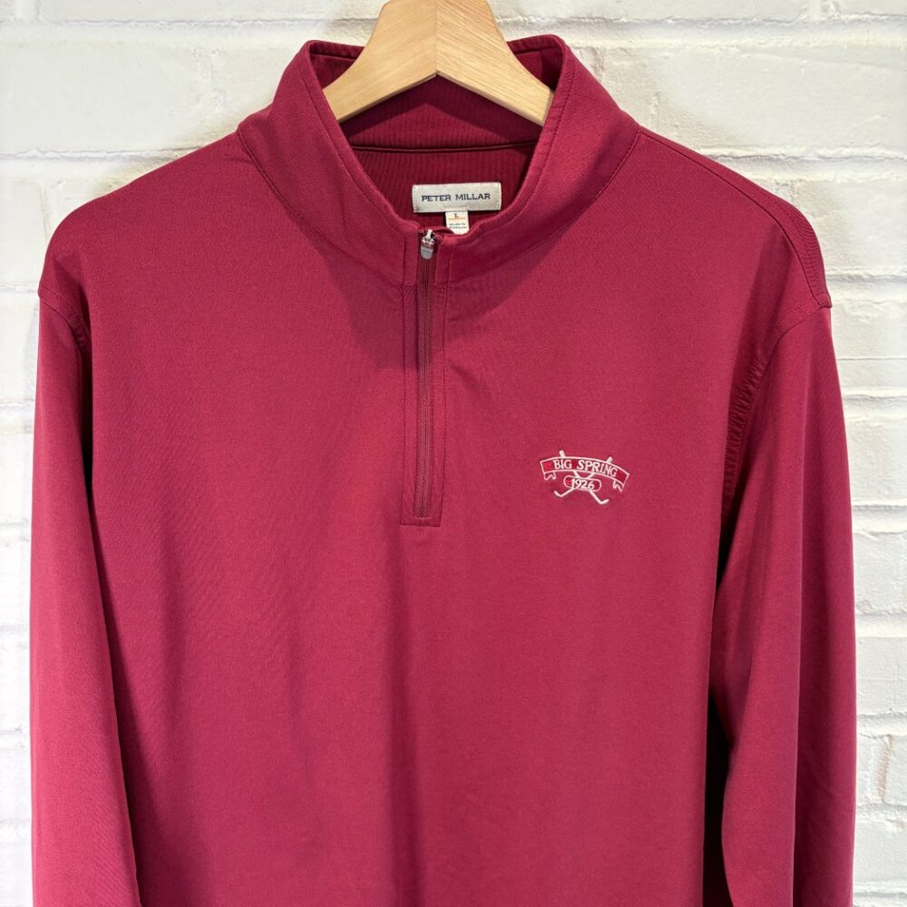 Peter Millar Performance 1/4 Pullover Maroon Big … - image 4